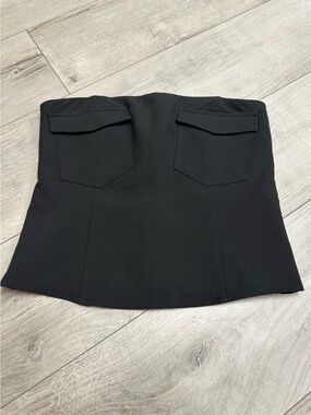 Pull&Bear Black Strapless Cargo Bandeau Top Size M